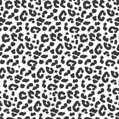 Fototapeta premium black and white leopard background. Stock Vector illustration isolated on white background.