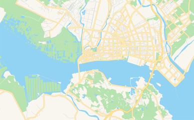 Printable street map of Shantou, China