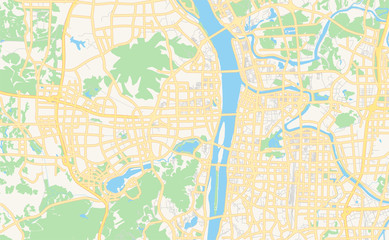 Printable street map of Changsha, China
