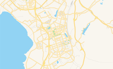 Printable street map of Kunming, China