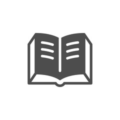 Book glyph icon and education concept
