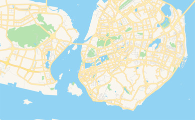 Printable street map of Xiamen, China