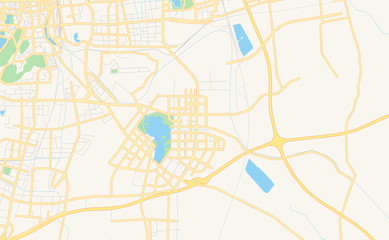Obraz premium Printable street map of Xuzhou, China
