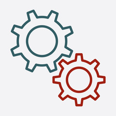 Gear Simple Vector Icon Isolated on White Background