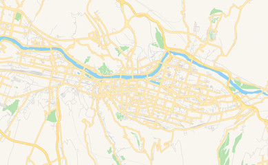 Printable street map of Lanzhou, China