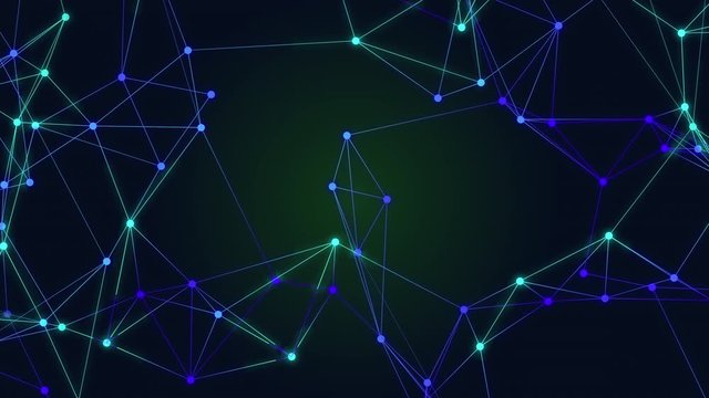 Abstract background motion transformation of empty copy space with plexus pattern of future innovation technology digital business concept with line network for decentralize communication connection