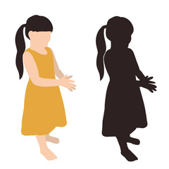 child, a girl stands in a dress