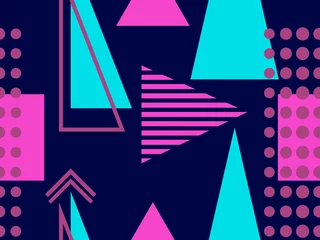 Wall murals Memphis style Memphis seamless pattern. Geometric elements memphis in the style of 80's. Vector illustration
