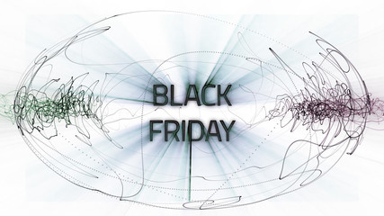 Black Friday Sale text glowing over white background, Double Line