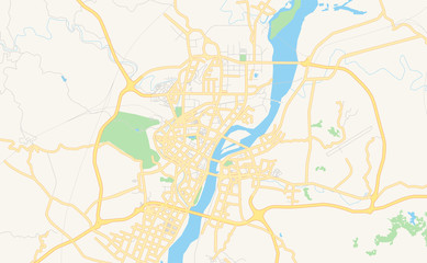 Printable street map of Nanchong, China