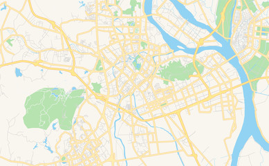 Fototapeta na wymiar Printable street map of Jiangmen, China