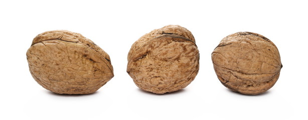 Walnuts isolated on white background