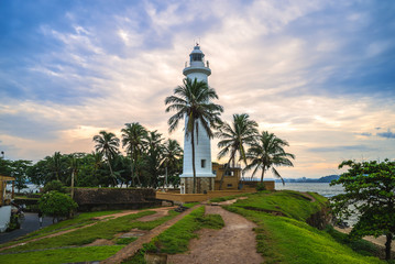 Galle Lighthouse and coast in Galle, Sri Lanka - obrazy, fototapety, plakaty