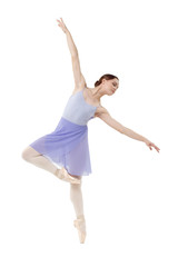 Actress Russian ballet,young ballet dancer performing complex elements on a white background ,awesome dance event demonstration