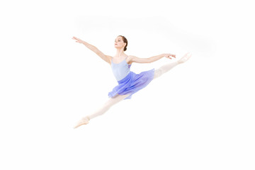 Actress Russian ballet,young ballet dancer performing complex elements on a white background ,awesome dance event demonstration