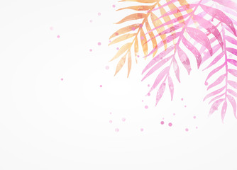 Tropical abstract background with palm leaves