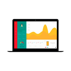 Analytics graph and SEO Business on Laptop