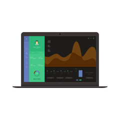 Analytics graph and SEO Business on Laptop