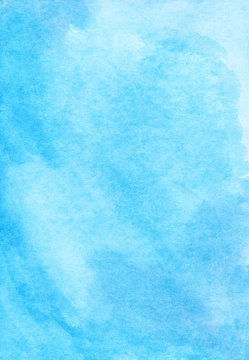 Watercolor light blue background texture hand painted