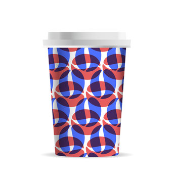 Vector coffee cup template with coffee and coffee cups for your design