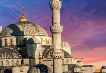 Obraz premium Blue Mosque in Istanbul at sunset