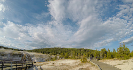 Old Faithful geysersac at Yellowstone National Park