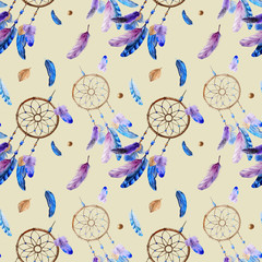 seamless pattern with flowers and birds
