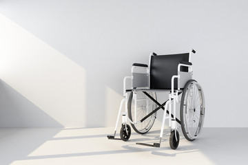 Fototapeta na wymiar wheelchair in an empty room