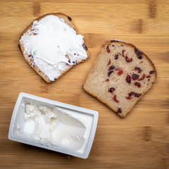 A slices of bread with white cheese