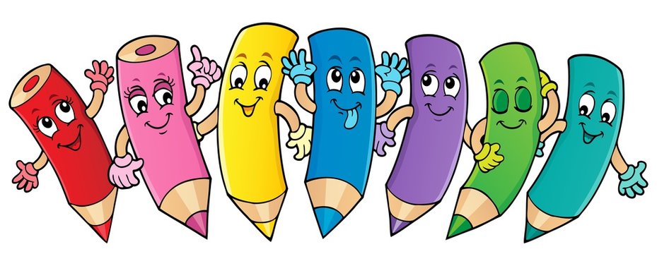 Happy wooden crayons theme image 1