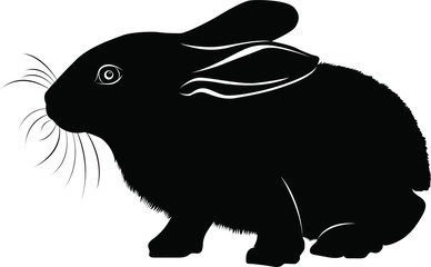 animal bunny. hare vector black silhouette