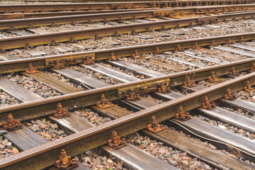 Empty railway tracks for trains