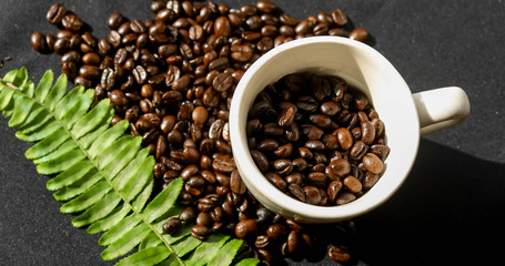 Fresh coffee beans That has been roasted well