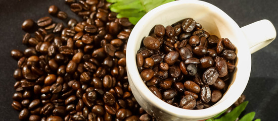 Fresh coffee beans That has been roasted well