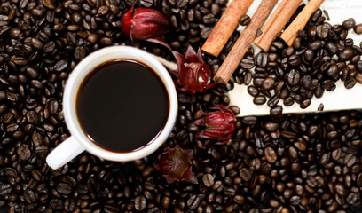 Fresh coffee beans That has been roasted well