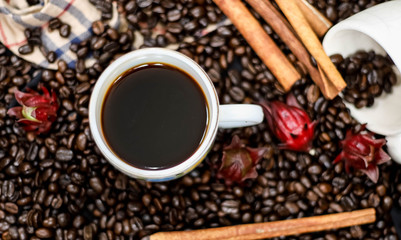 Fresh coffee beans That has been roasted well