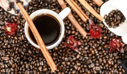 Fresh coffee beans That has been roasted well