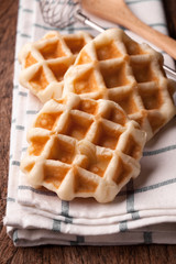 waffles on wood table