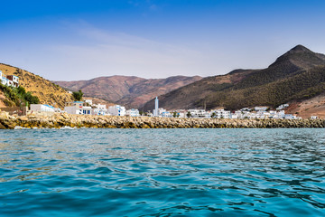 Fototapeta premium Panoramic View of Jebeha Village, North of Morocco