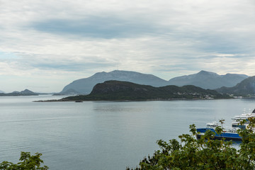 ALESUND, NORWAY - Juny, 2019: Alesund city centre. Alesund is town and municipality in More og Romsdal county, Norway