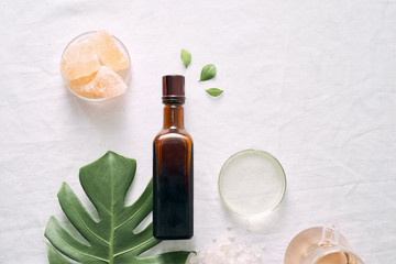 cosmetic nature skincare and essential oil aromatherapy .organic natural science beauty product .herbal alternative medicine . mock up.