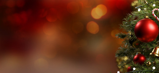Obraz na płótnie Canvas Christmas background with ornament and light atmosphere