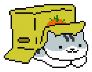 Fototapeta premium Cat pixel art.