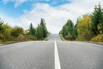 Emptu asphalt road in mountains