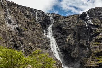 Stigfossen waterfalls near the famous Trollstigen road Andalsnes, More og Romsdal, Norway