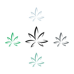Fototapeta na wymiar Cannabis leaf icon. Simple illustration of cannabis leaf vector icon for web