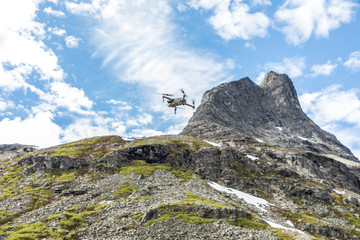 Trollstigen or Trolls Path is serpentine mountain road in Rauma Municipality in Norway