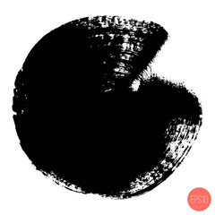 Vector hand painted circle for backdrops. Monochrome artistic hand drawn background. Hand drawn stain round shape.
