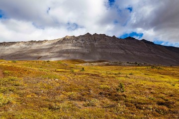 landscape with mountains and clouds
