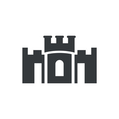 Fototapeta premium simple ilustration sand castle editable logo symbol design